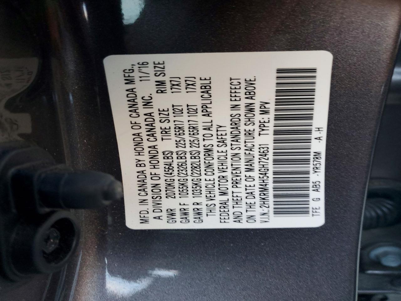 2016 HONDA CR-V EX photo 25