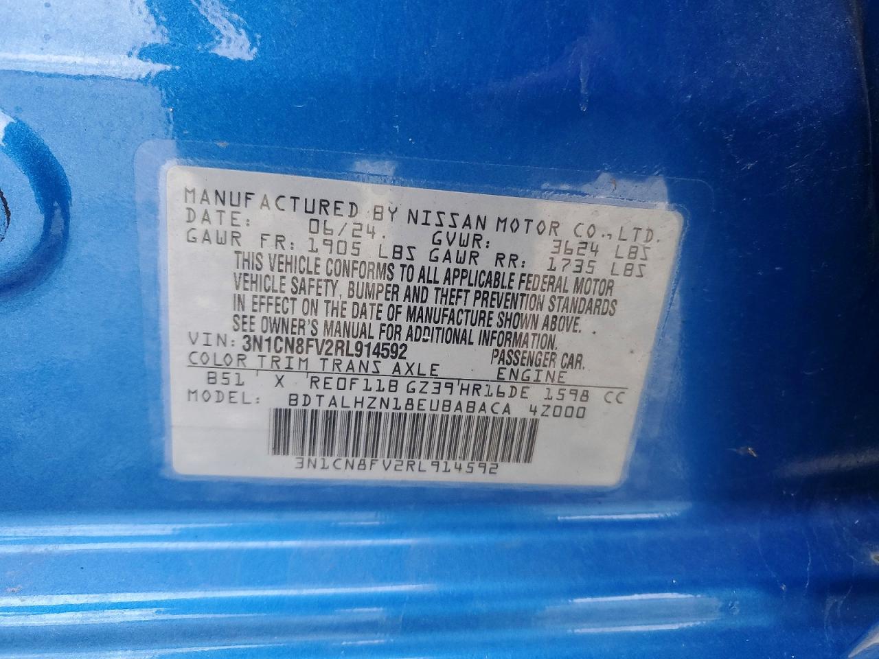 2024 NISSAN VERSA SR photo 12