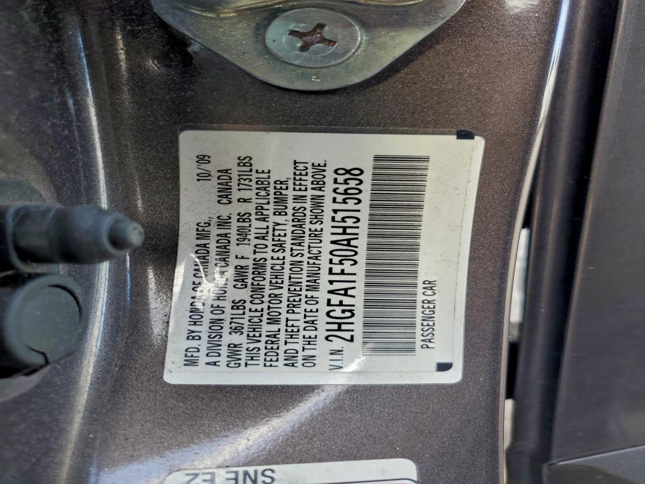 2010 HONDA CIVIC LX photo 23