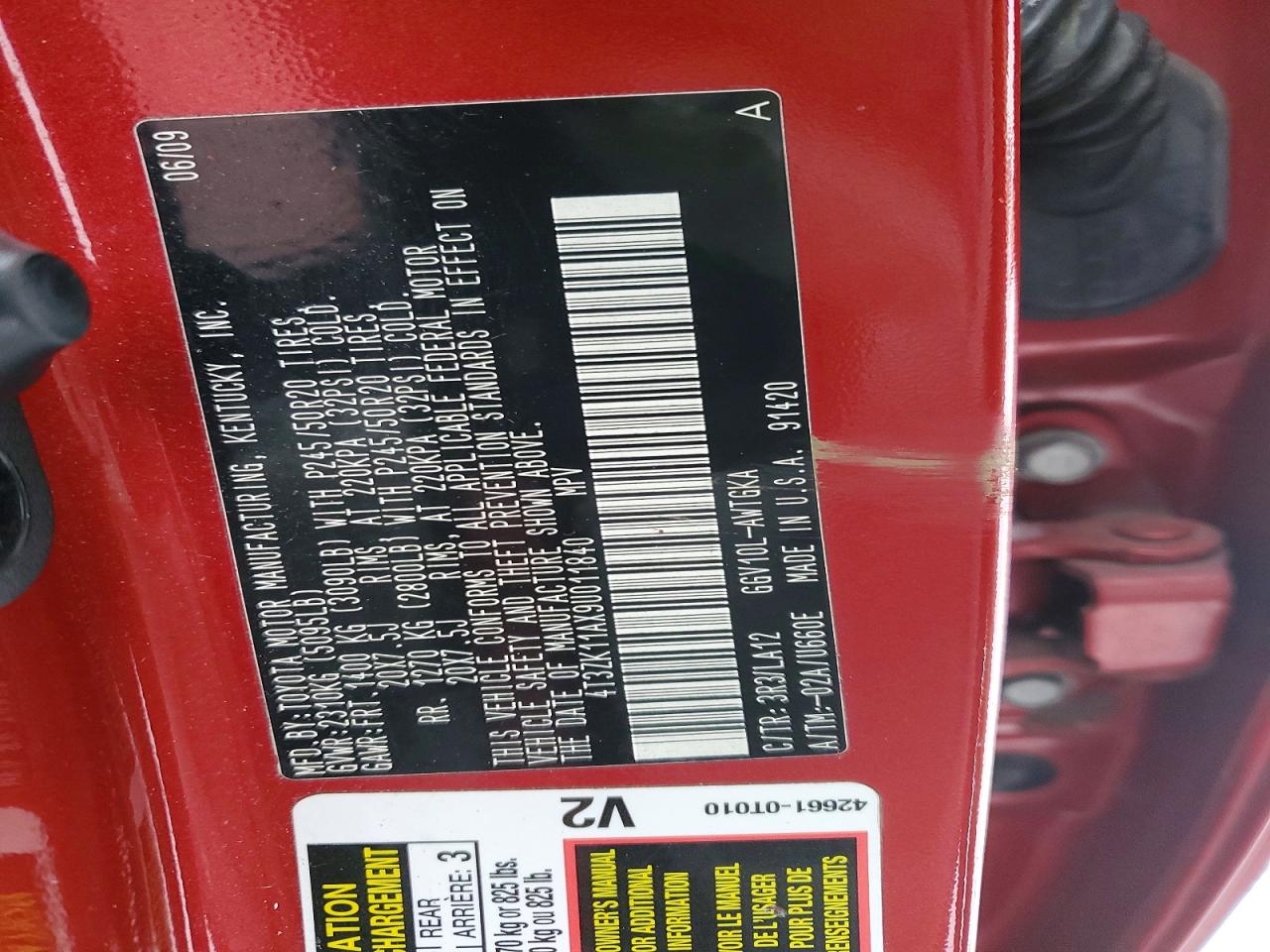 2009 TOYOTA VENZA photo 14