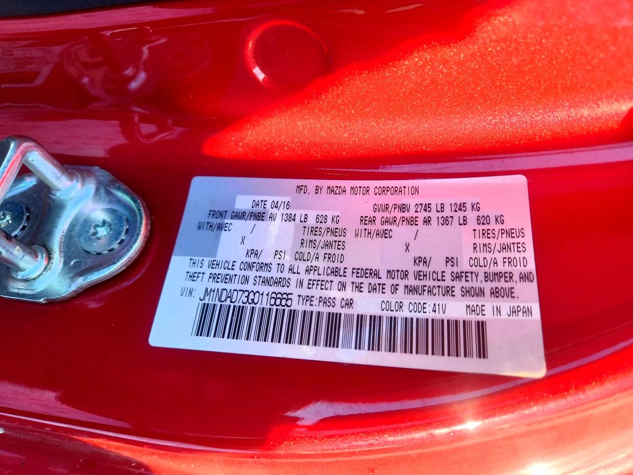 2016 MAZDA MX-5 MIATA GRAND TOURING photo 12