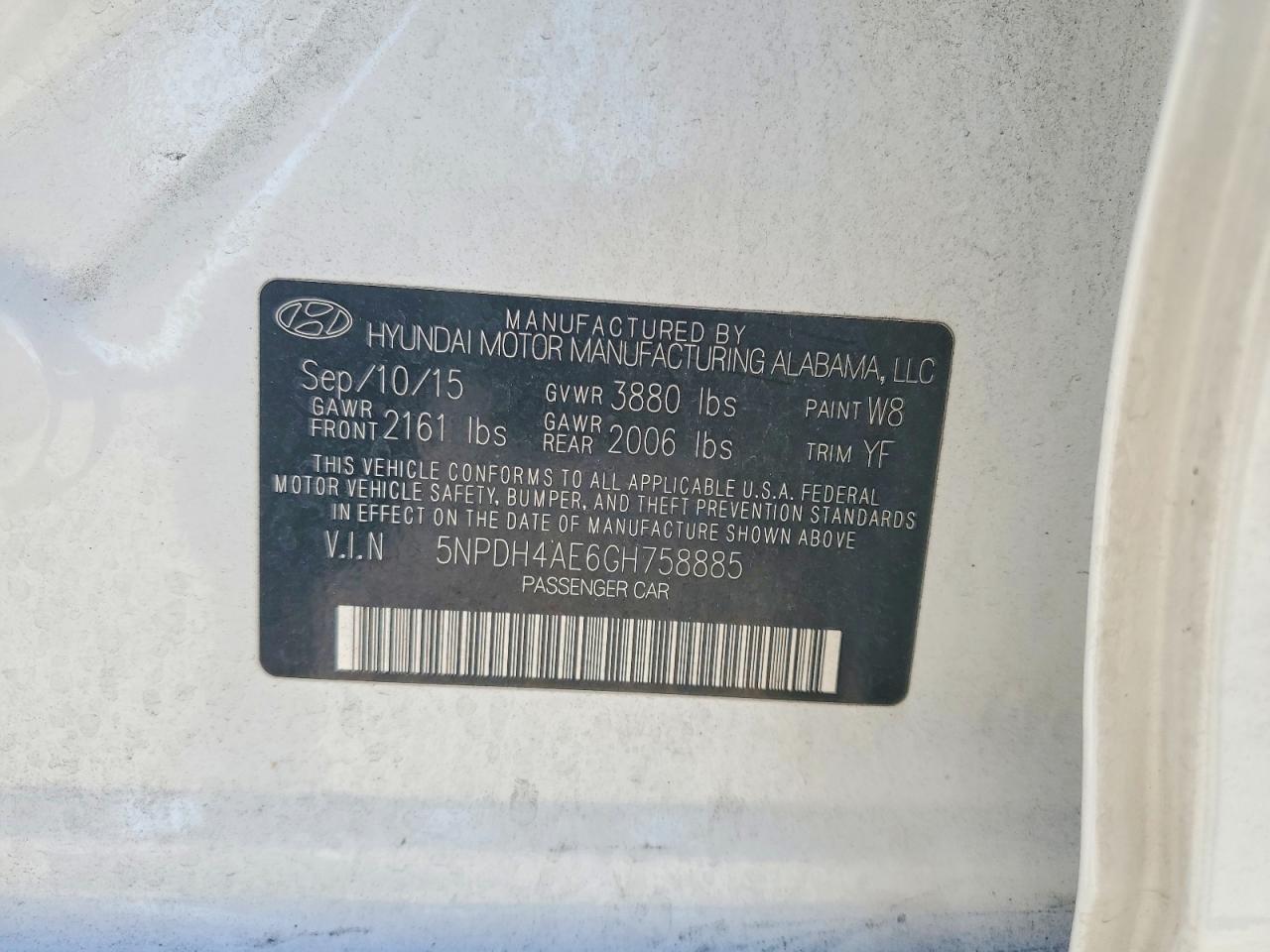 2016 HYUNDAI ELANTRA SE photo 13