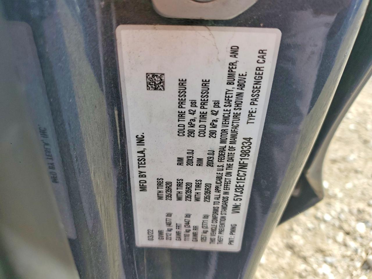 2022 TESLA MODEL 3 photo 25