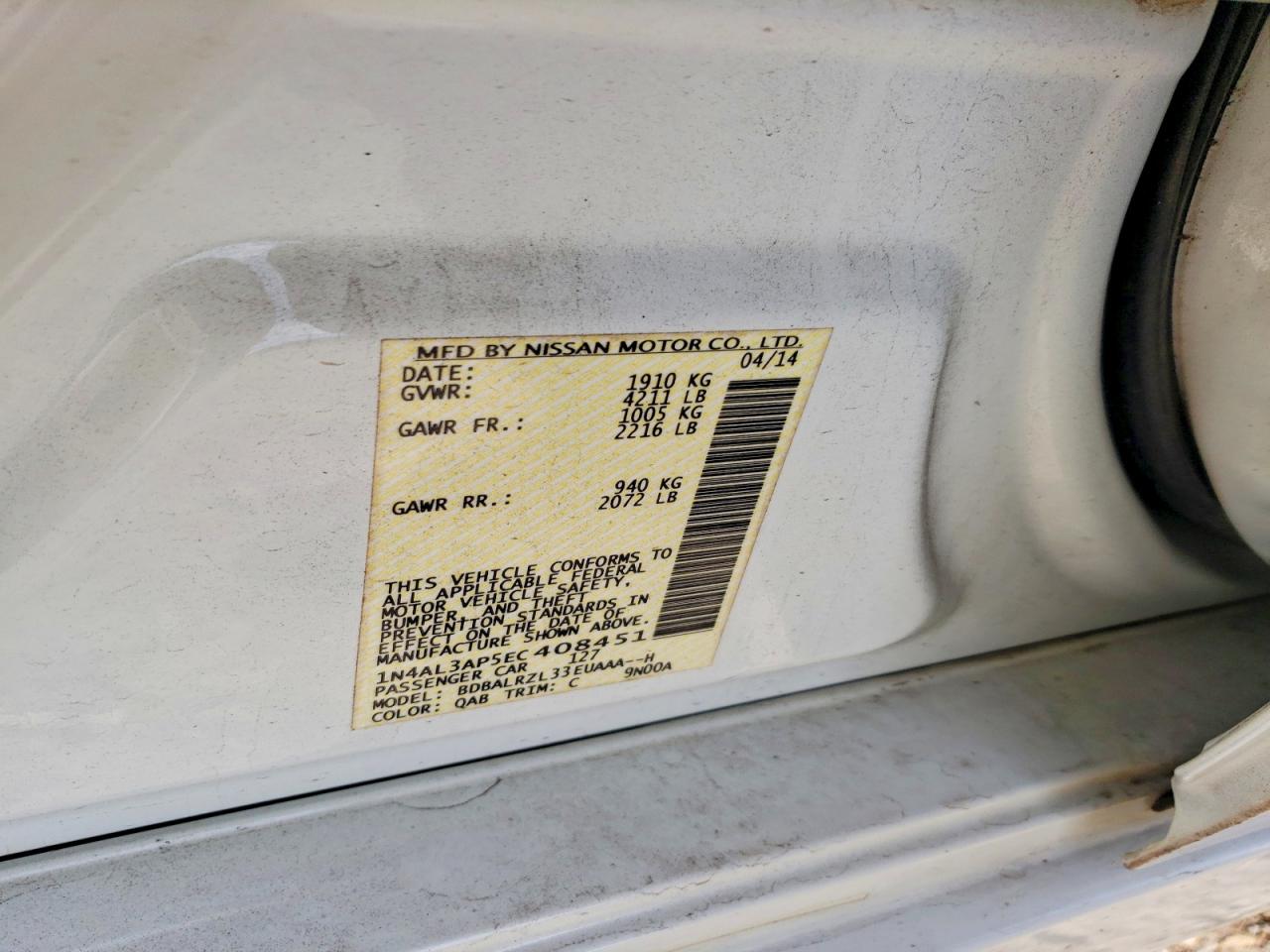 2014 NISSAN ALTIMA 2.5 photo 25
