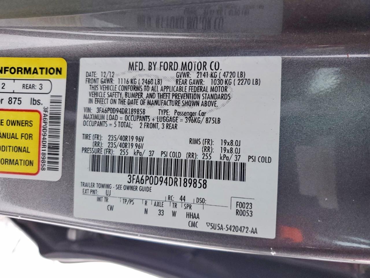 2013 FORD FUSION TITANIUM photo 25