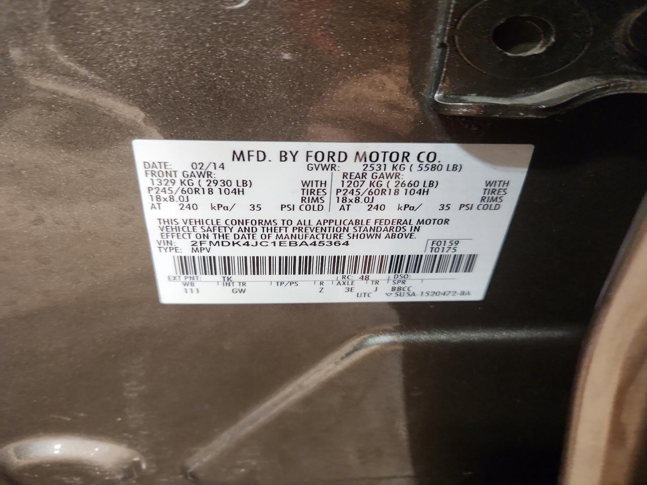 2014 FORD EDGE SEL photo 25