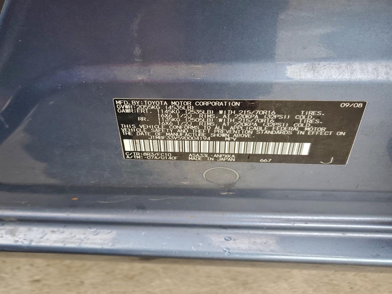 2009 TOYOTA RAV4 photo 12