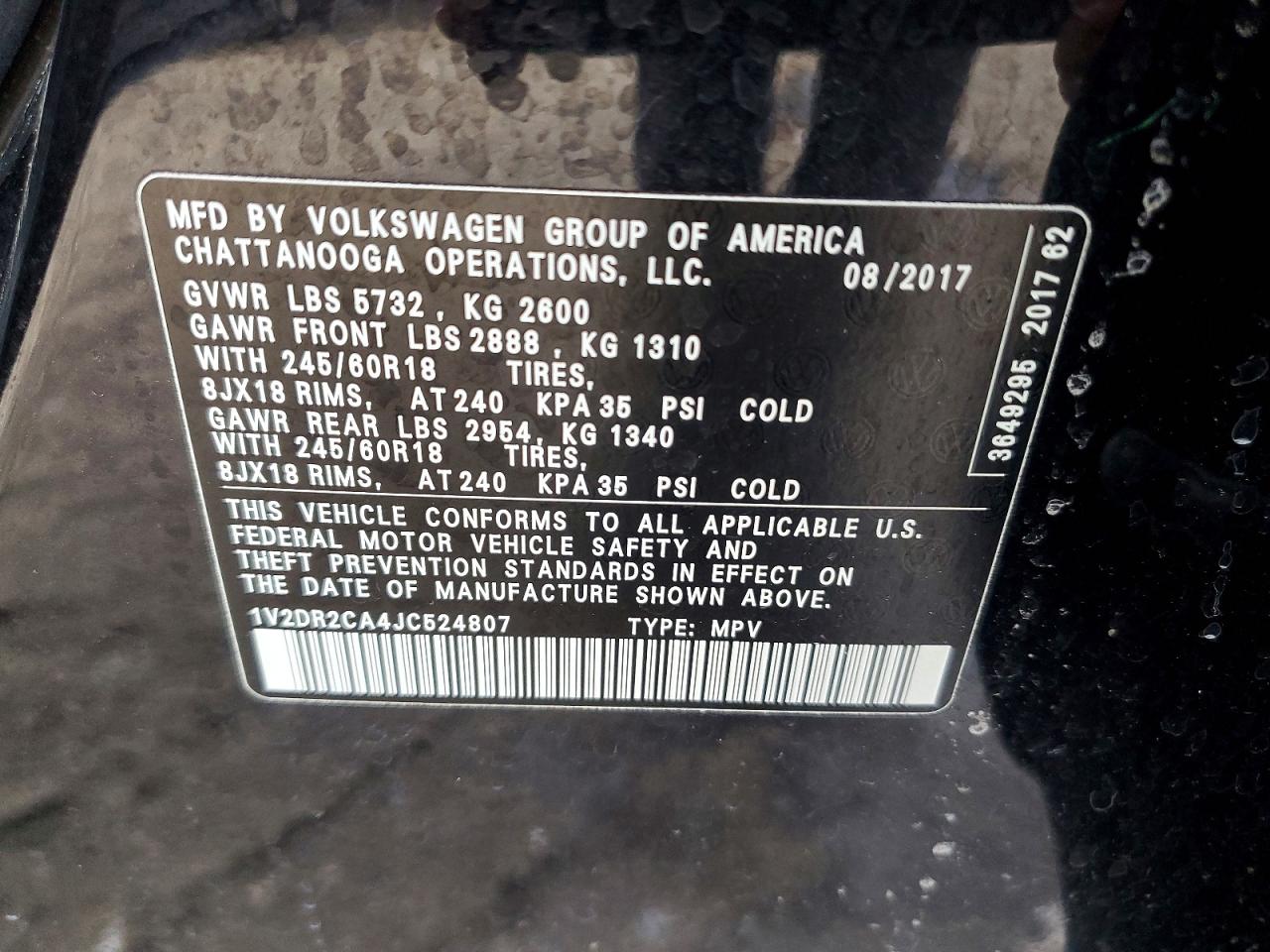 2018 VOLKSWAGEN ATLAS SE photo 13