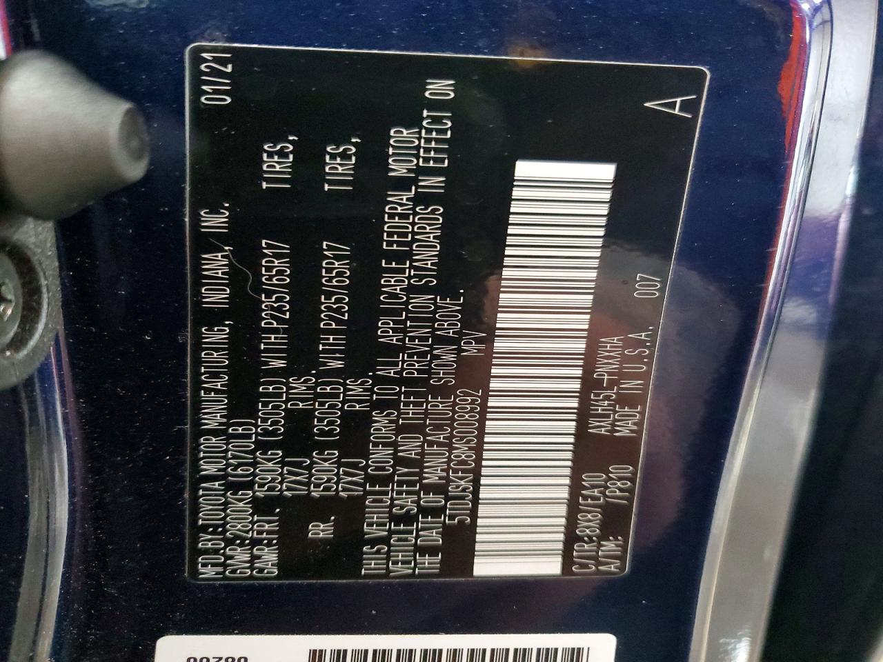 2021 TOYOTA SIENNA XLE photo 49