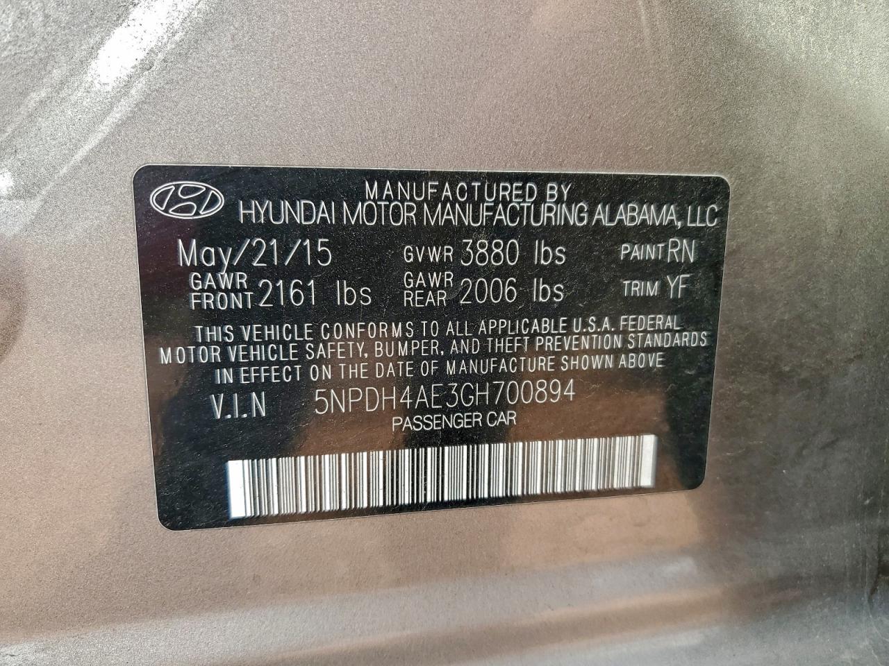 2016 HYUNDAI ELANTRA SE photo 13