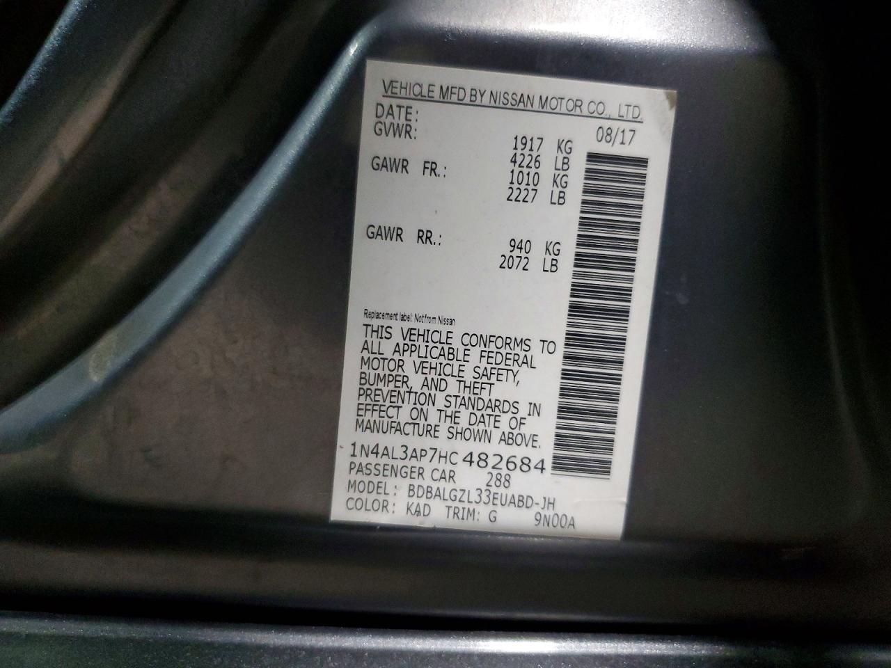 2017 NISSAN ALTIMA 2.5 photo 25
