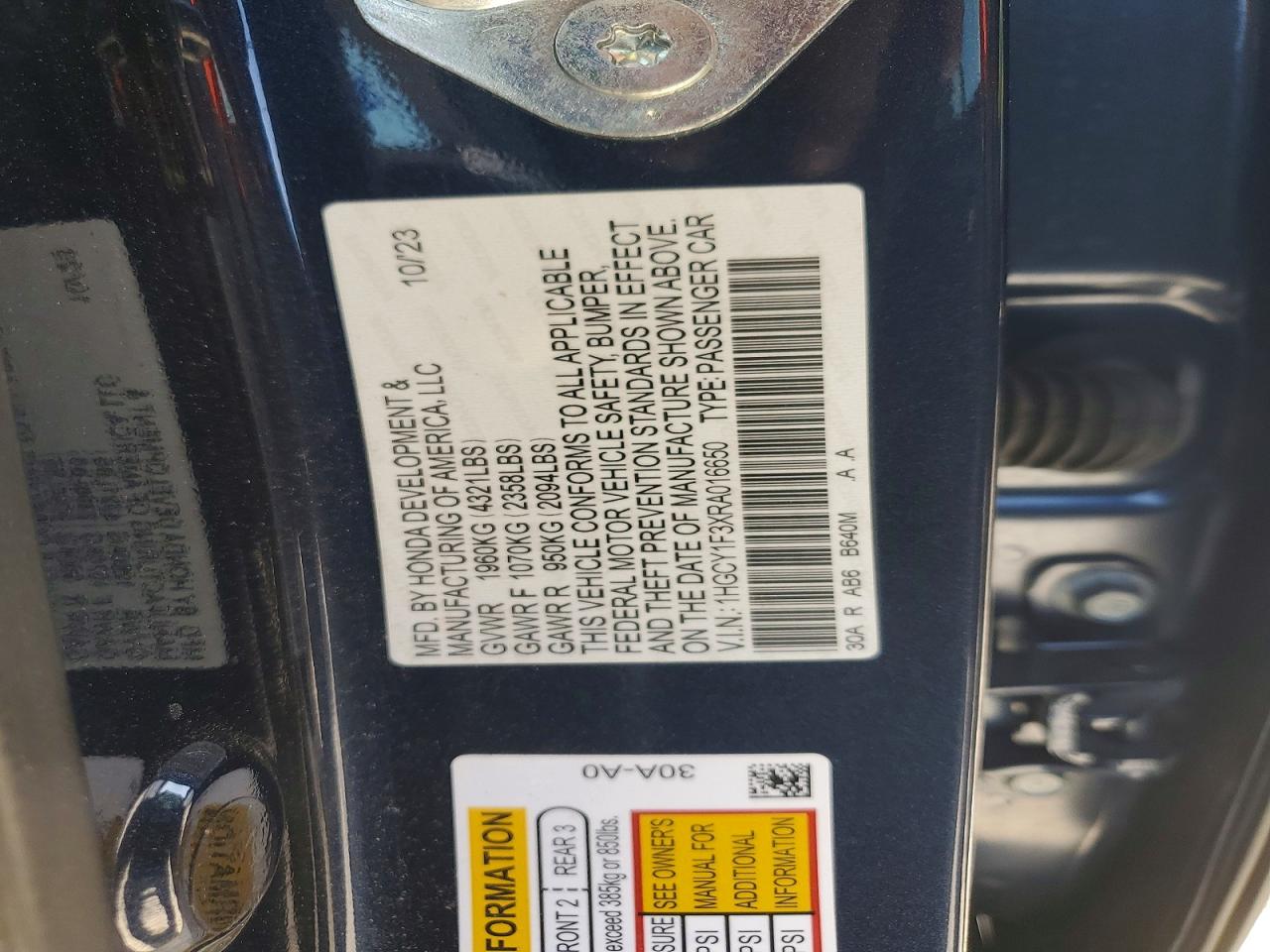 2024 HONDA ACCORD EX photo 13