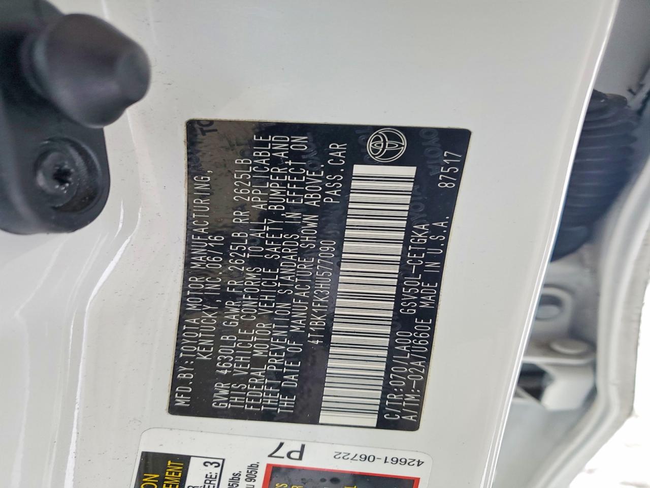 2017 TOYOTA CAMRY XSE photo 12
