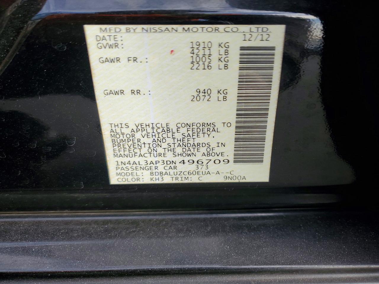 2013 NISSAN ALTIMA 2.5 photo 12