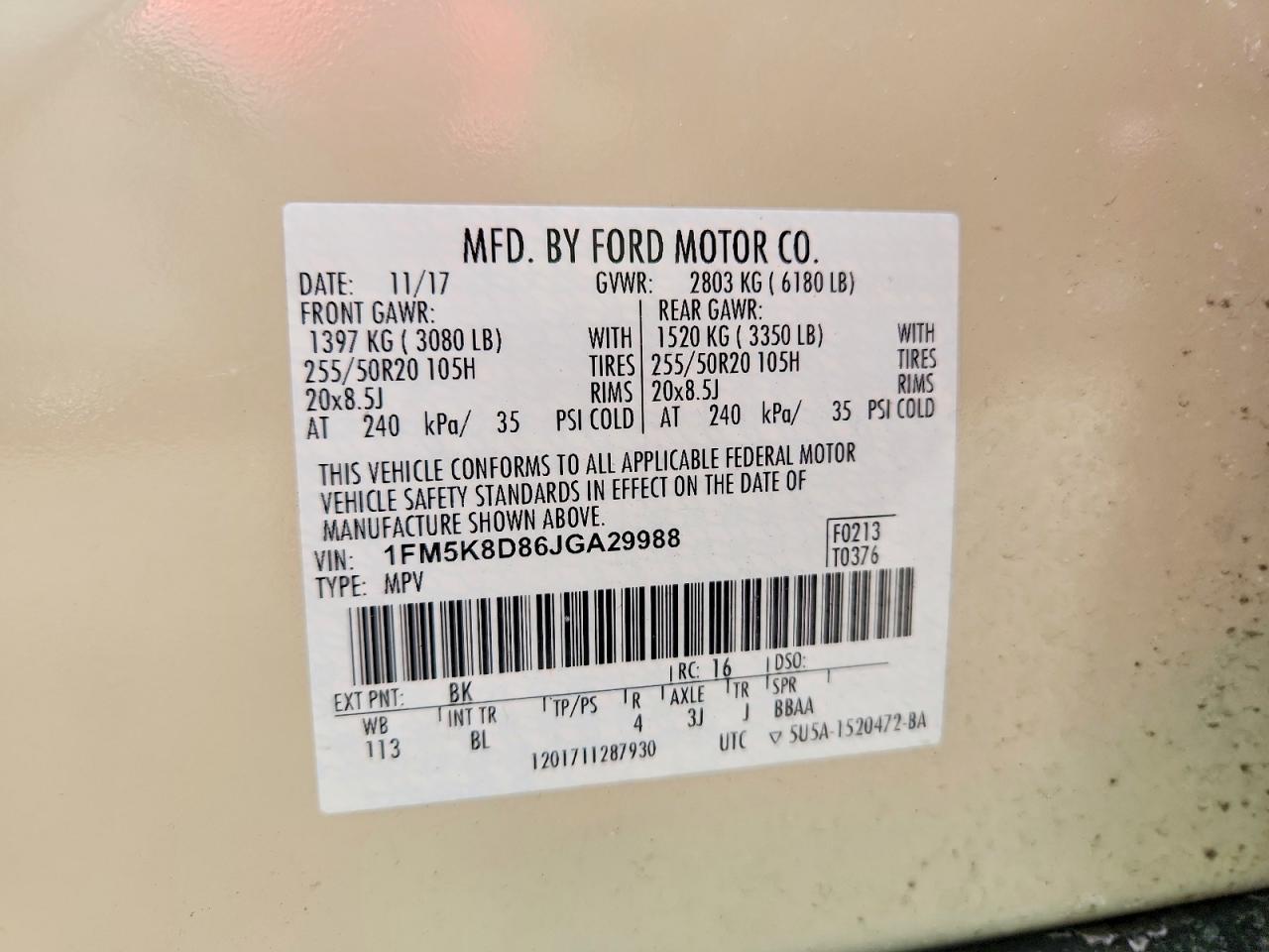 2018 FORD EXPLORER XLT photo 14