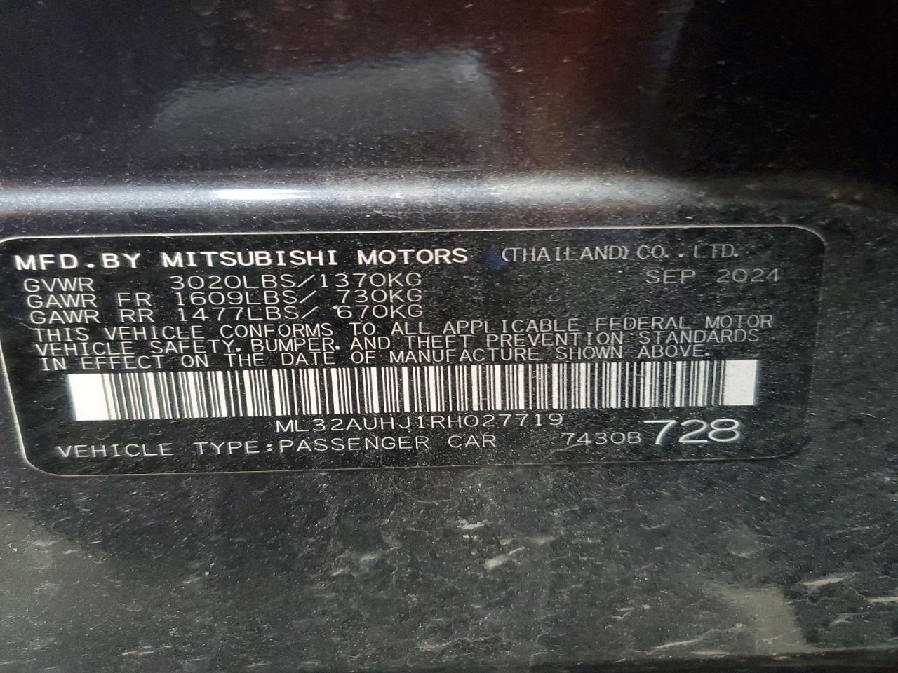 2024 MITSUBISHI MIRAGE ES photo 12