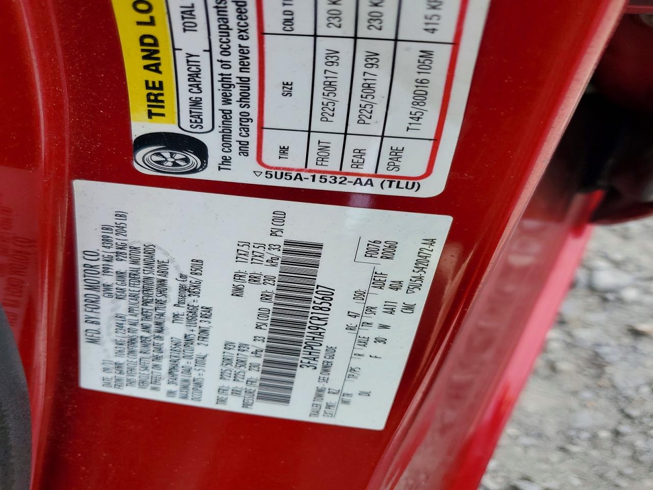 2012 FORD FUSION SE photo 12