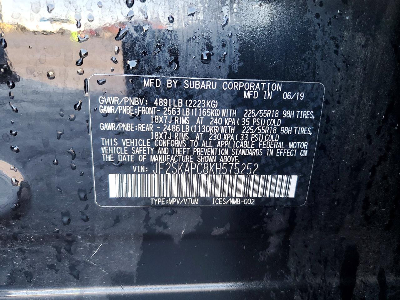 2019 SUBARU FORESTER SPORT photo 13