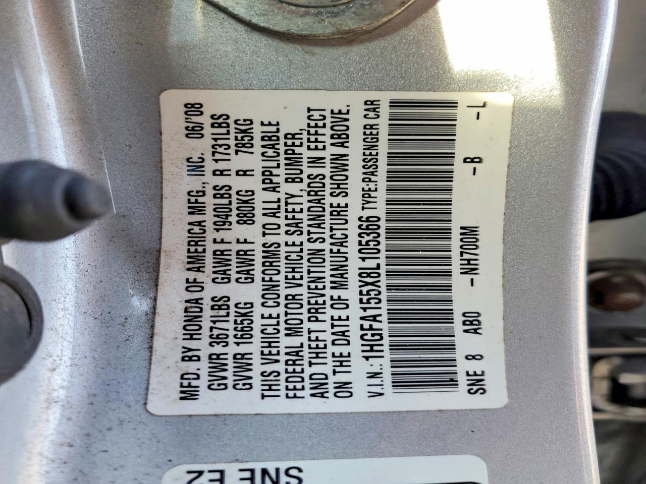 2008 HONDA CIVIC LX photo 12