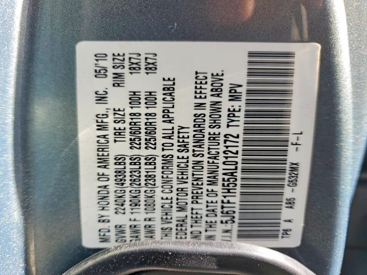 2010 HONDA ACCORD CROSSTOUR EXL photo 13