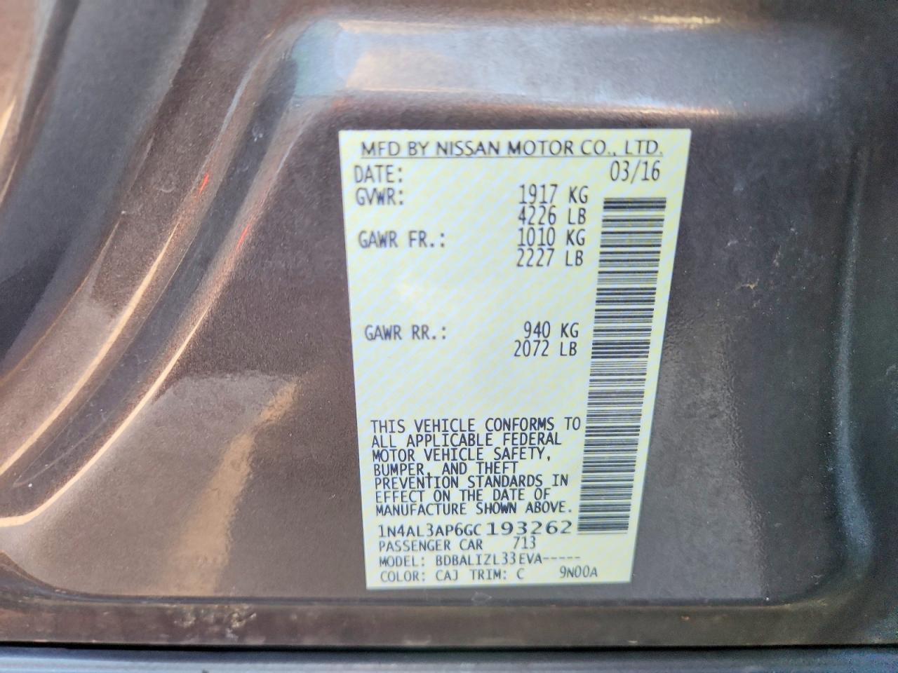 2016 NISSAN ALTIMA 2.5 photo 23