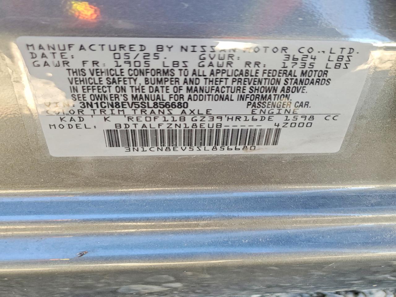 2025 NISSAN VERSA SV photo 12