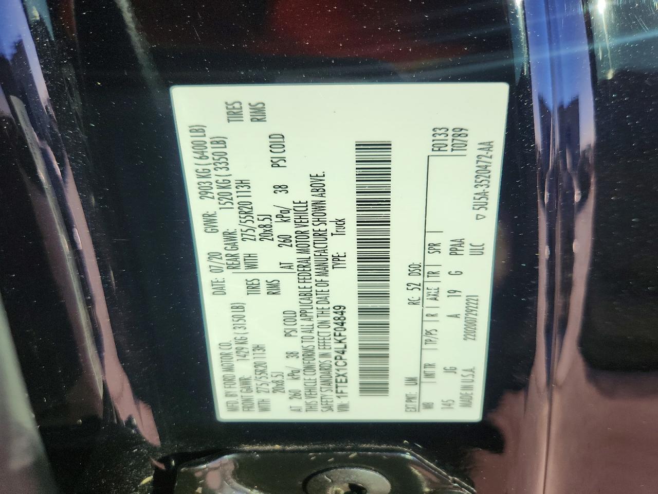 2020 FORD F150 SUPER CAB photo 12