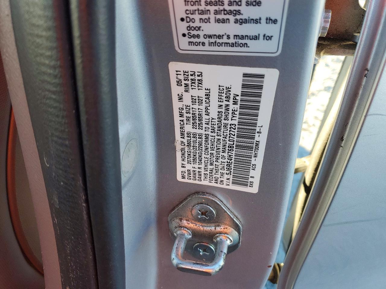 2011 HONDA CR-V EXL photo 23