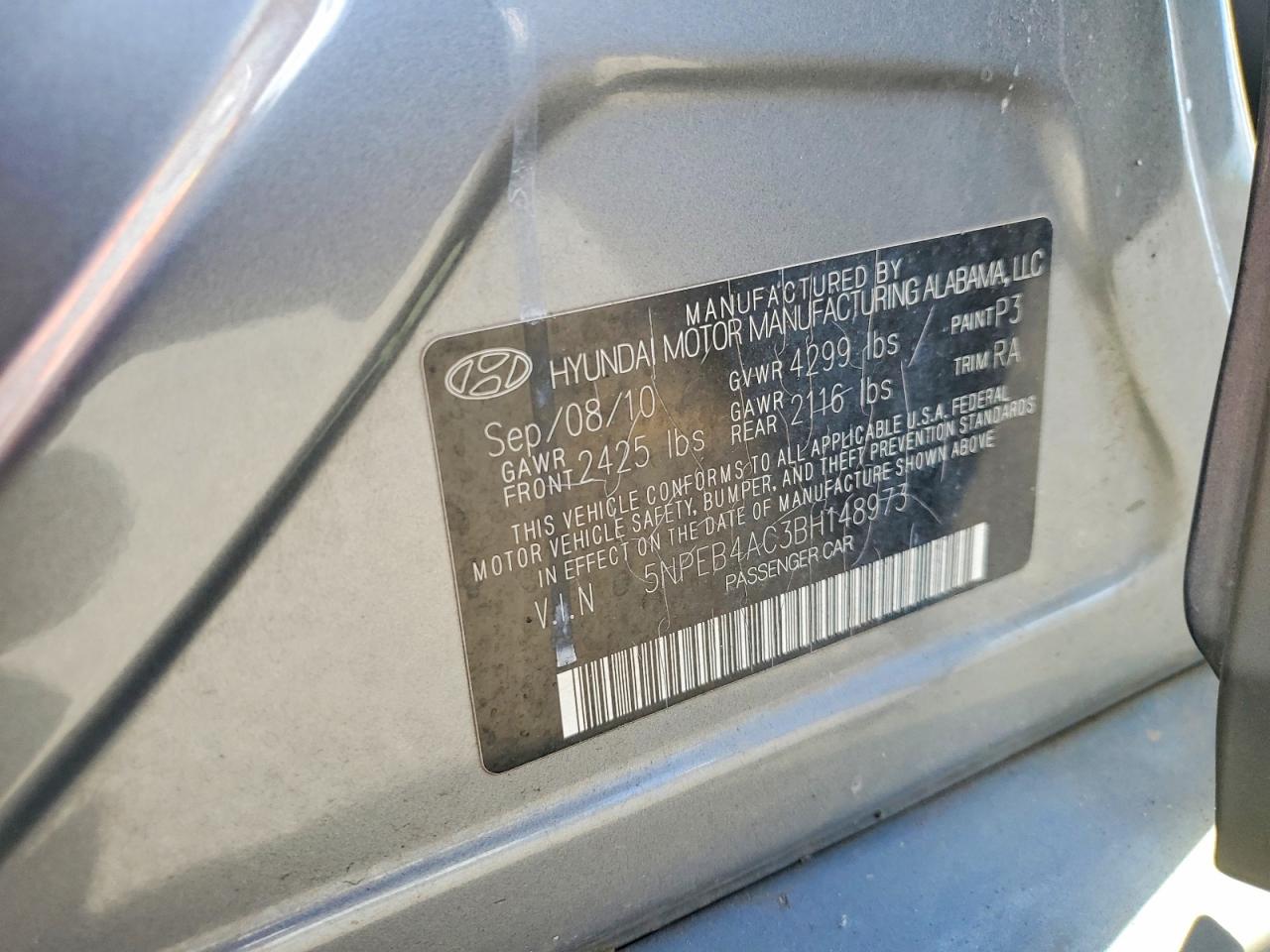 2011 HYUNDAI SONATA GLS photo 25