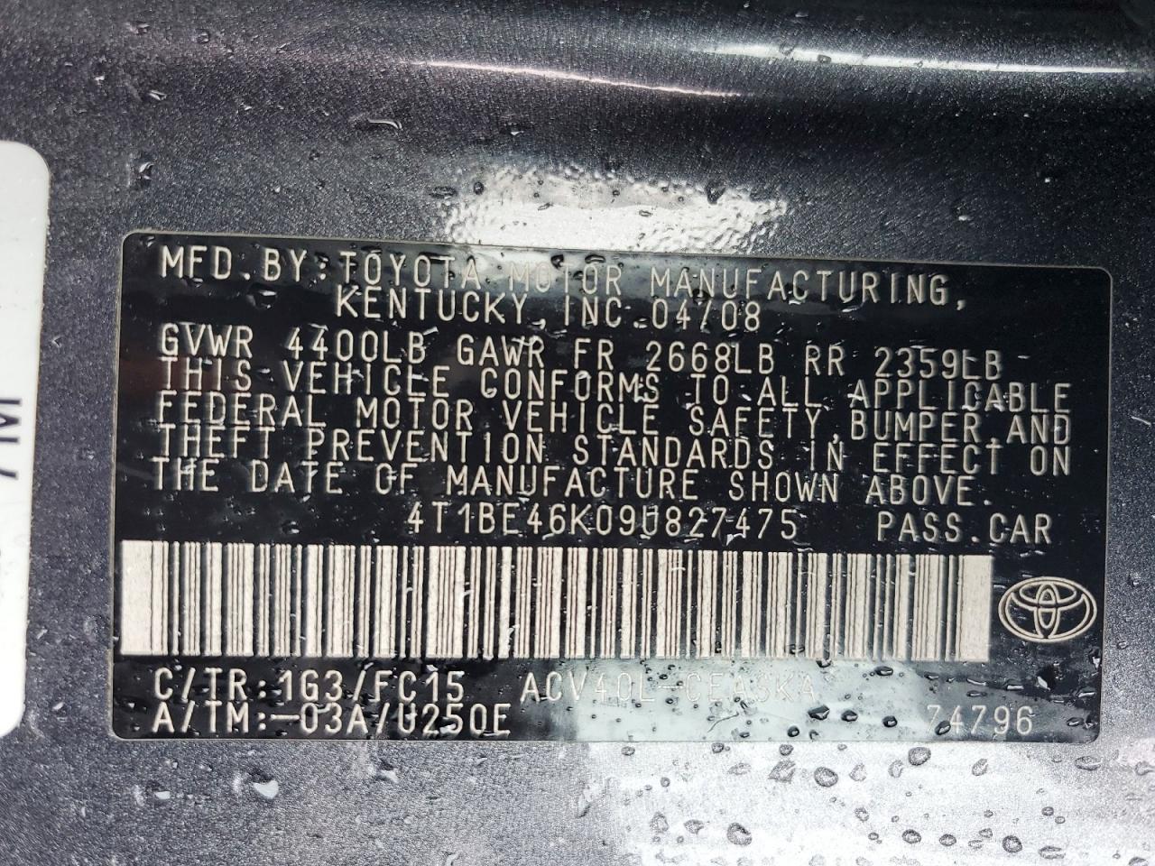 2009 TOYOTA CAMRY BASE photo 34
