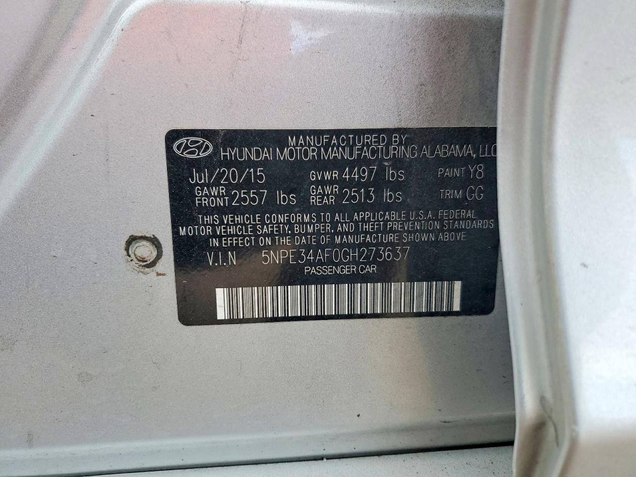2016 HYUNDAI SONATA SPORT photo 12