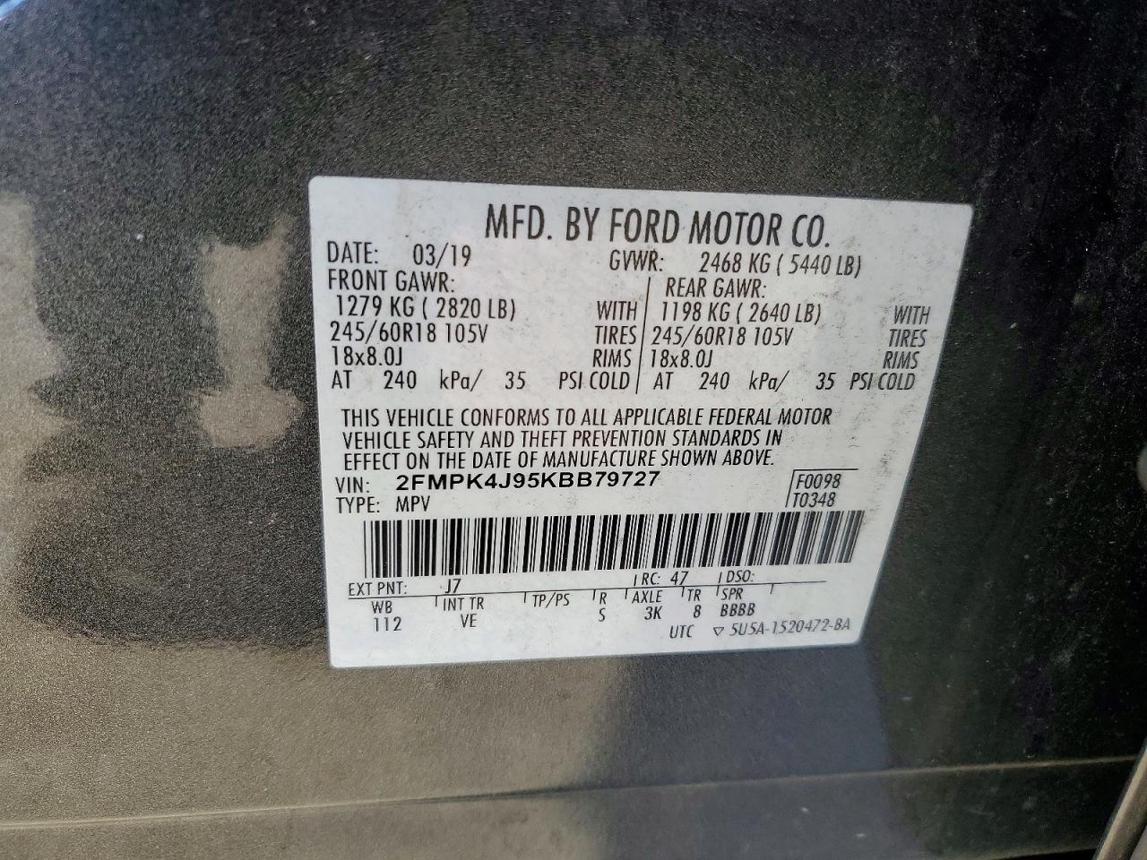 2019 FORD EDGE SEL photo 13