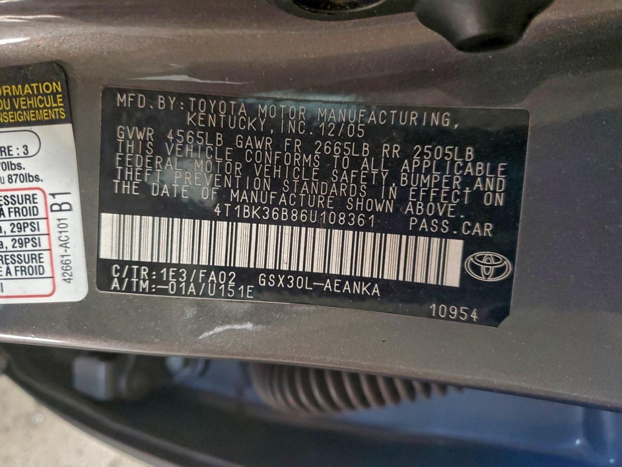 2006 TOYOTA AVALON XL photo 13