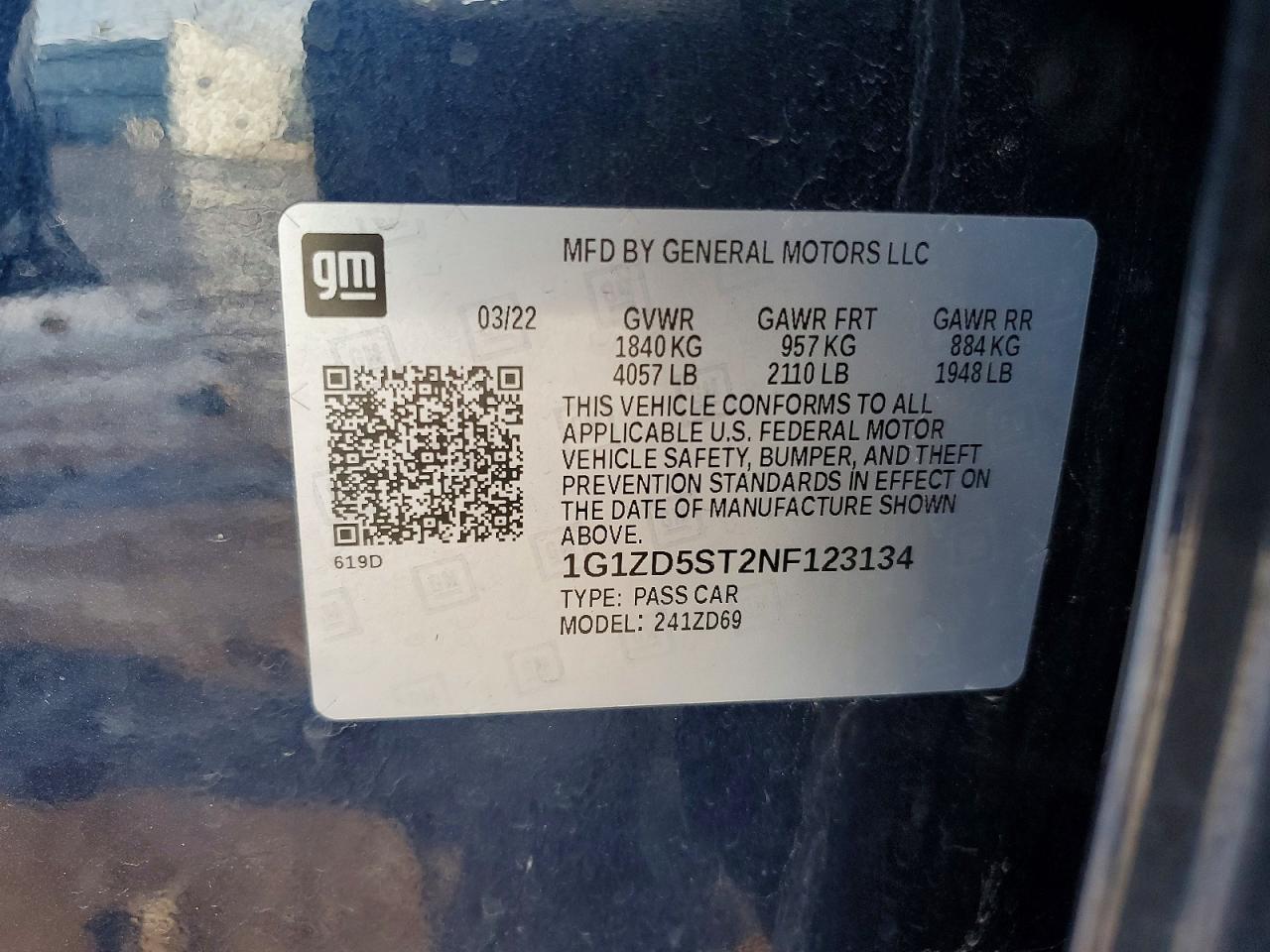 2022 CHEVROLET MALIBU LT photo 12