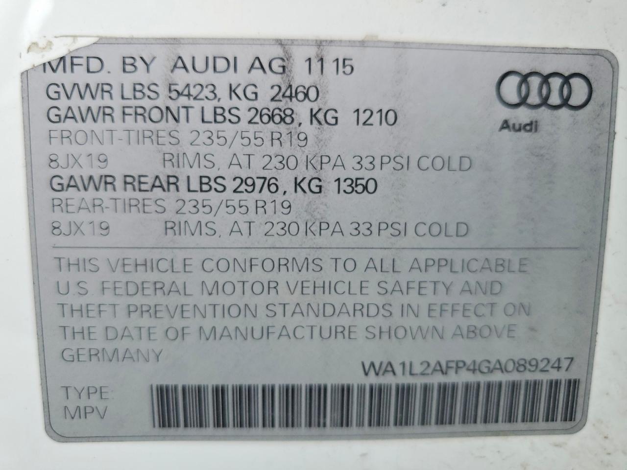 2016 AUDI Q5 PREMIUM PLUS photo 13