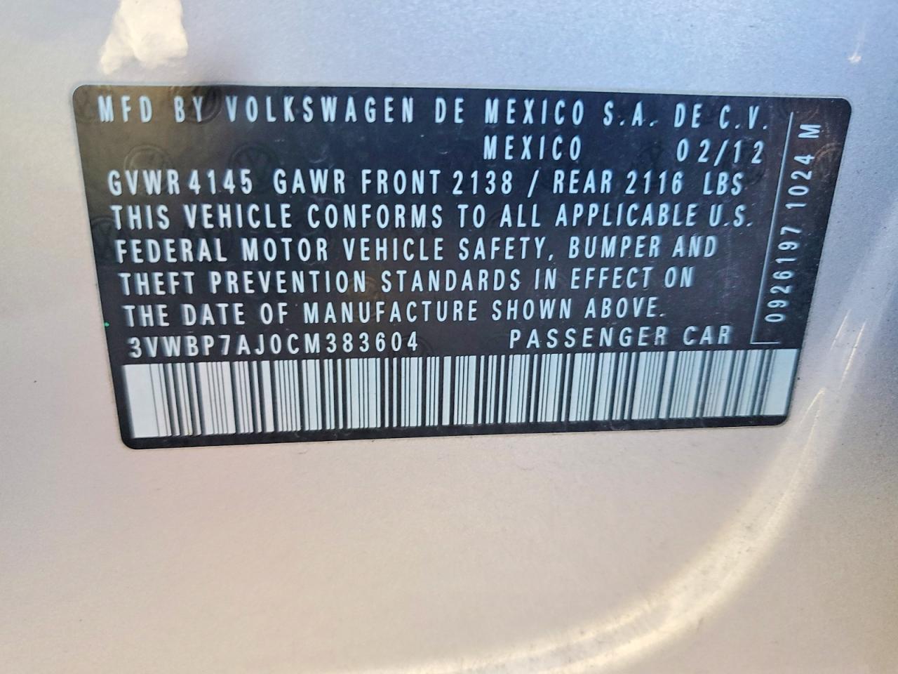 2012 VOLKSWAGEN JETTA SE photo 23
