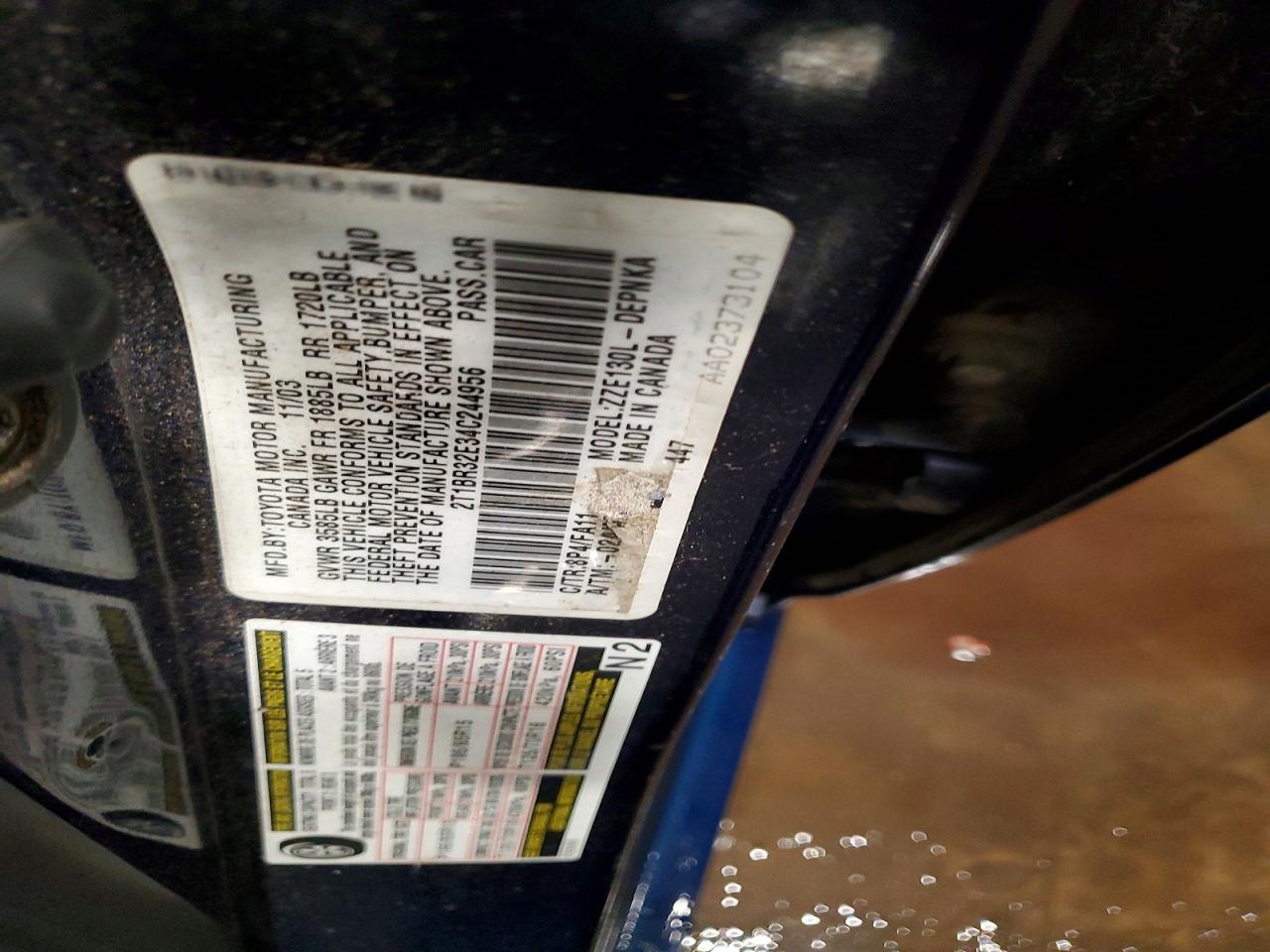 2004 TOYOTA COROLLA CE photo 25