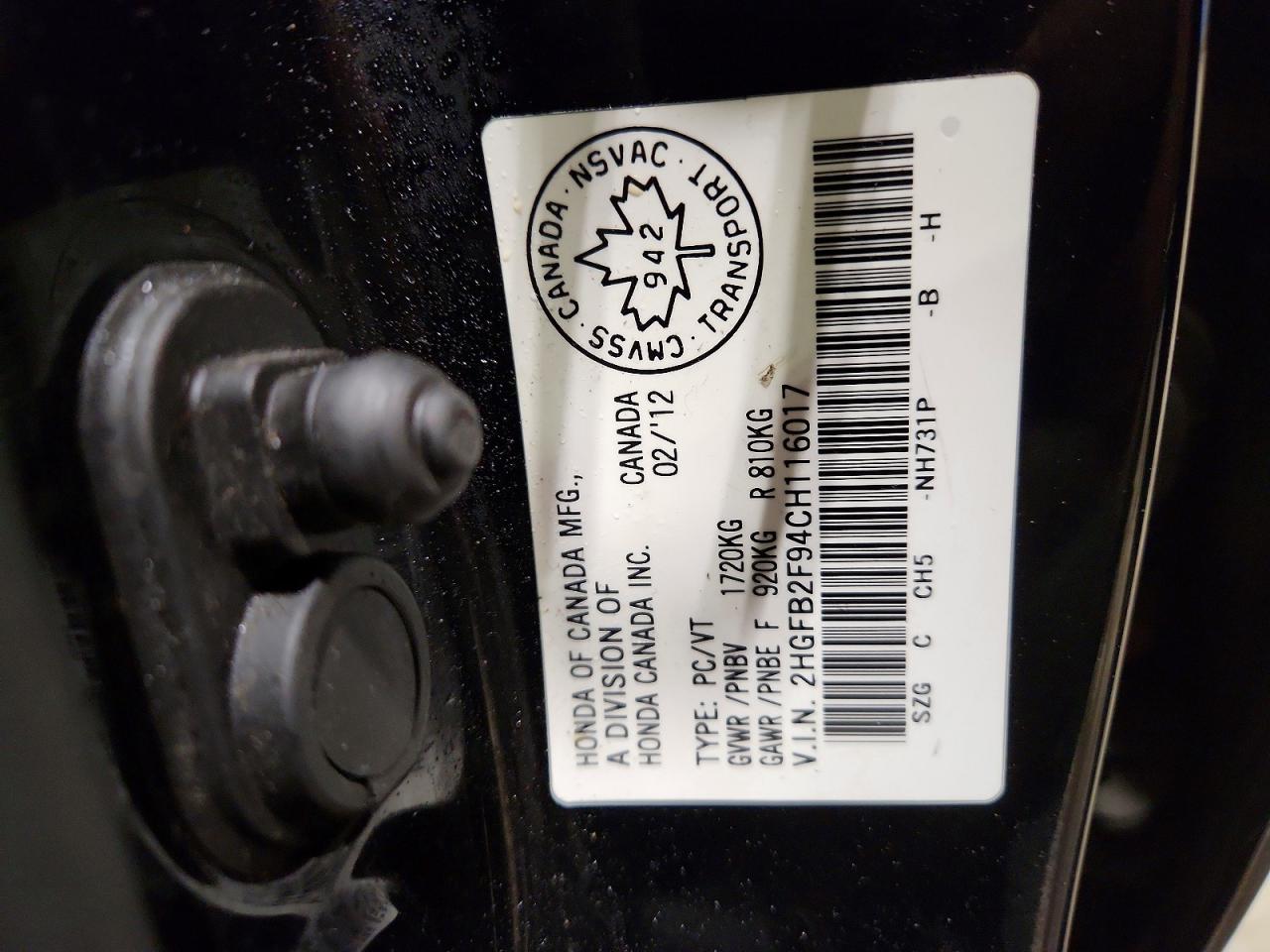 2012 HONDA CIVIC EXL photo 12