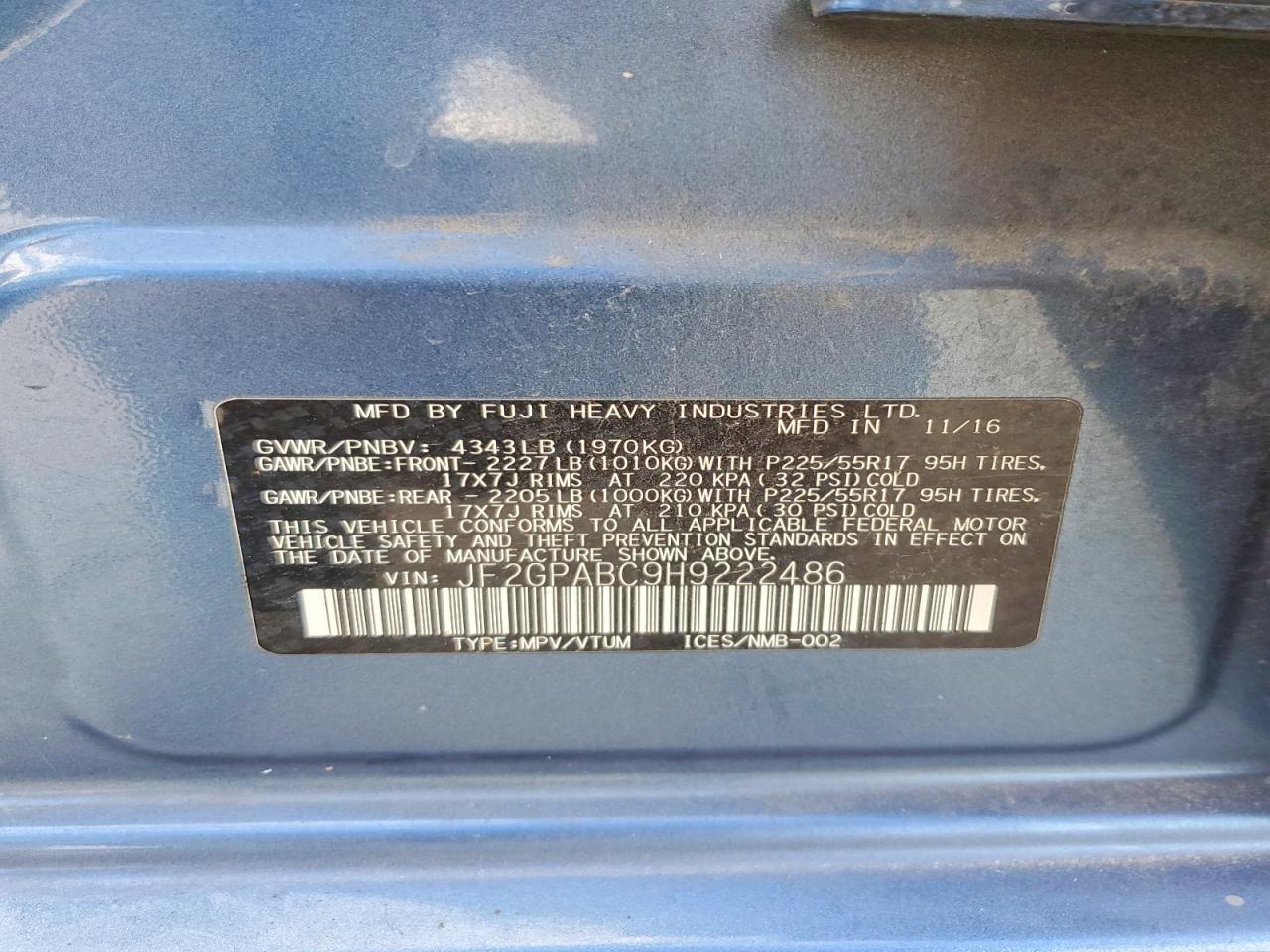 2017 SUBARU CROSSTREK PREMIUM photo 13