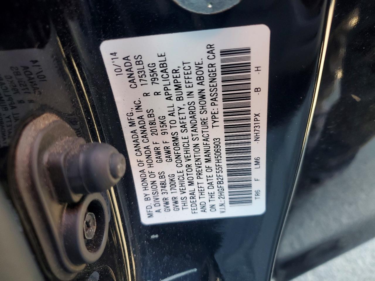 2015 HONDA CIVIC LX photo 12