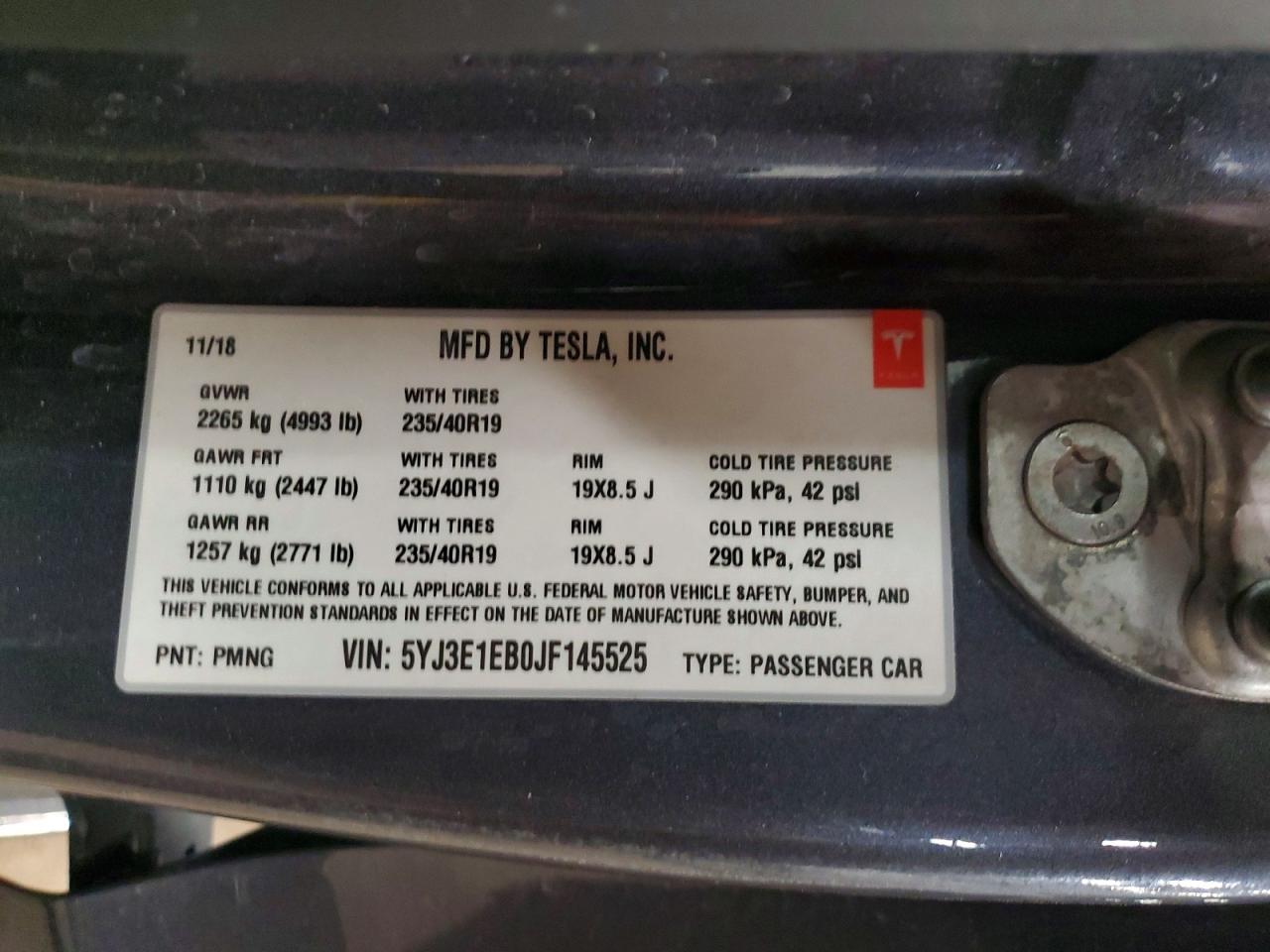 2018 TESLA MODEL 3 photo 12