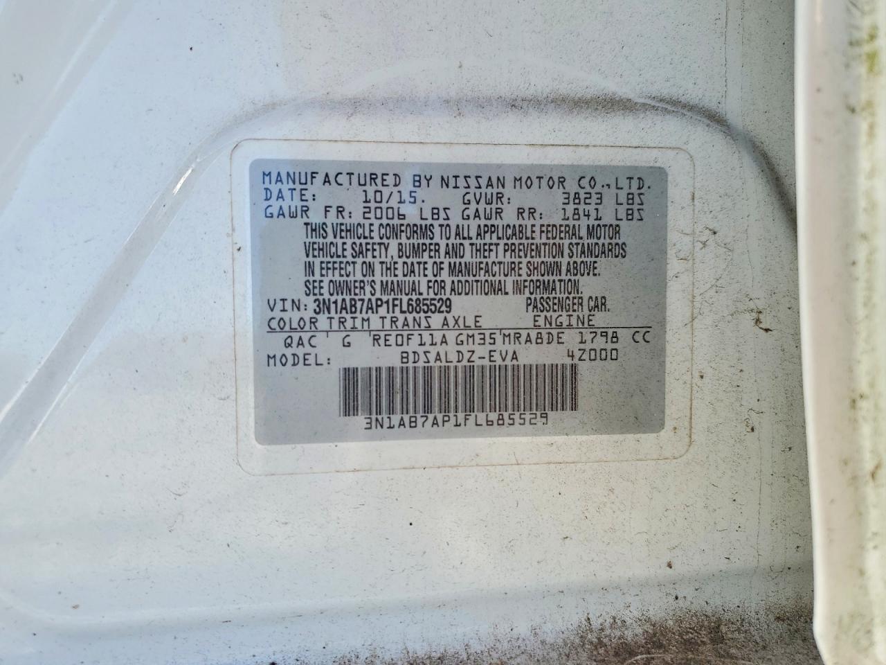 2015 NISSAN SENTRA S photo 12