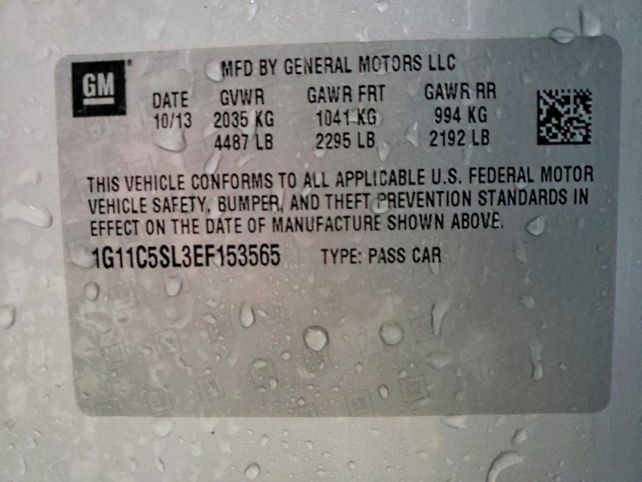 2014 CHEVROLET MALIBU 1LT photo 12