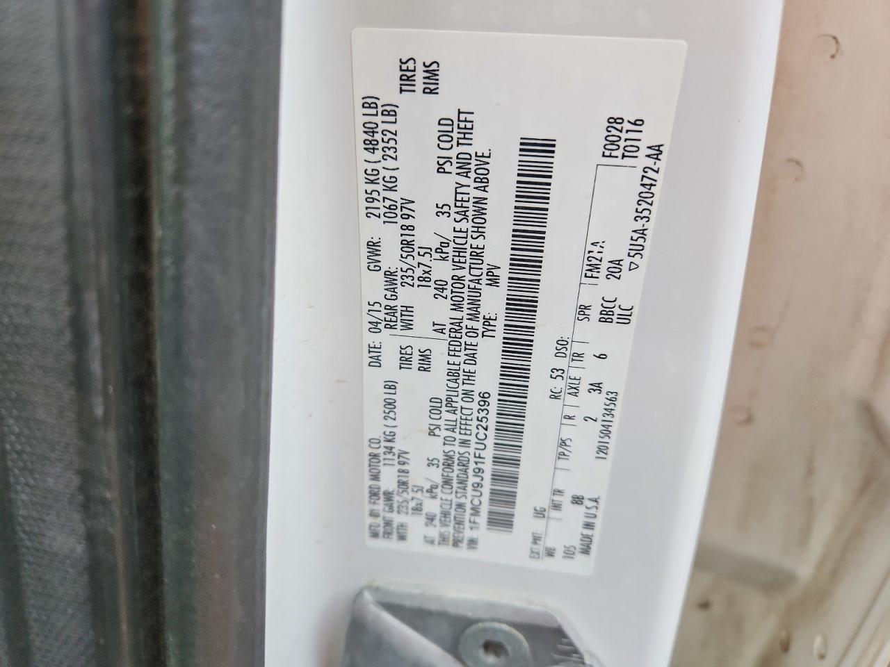 2015 FORD ESCAPE TITANIUM photo 13