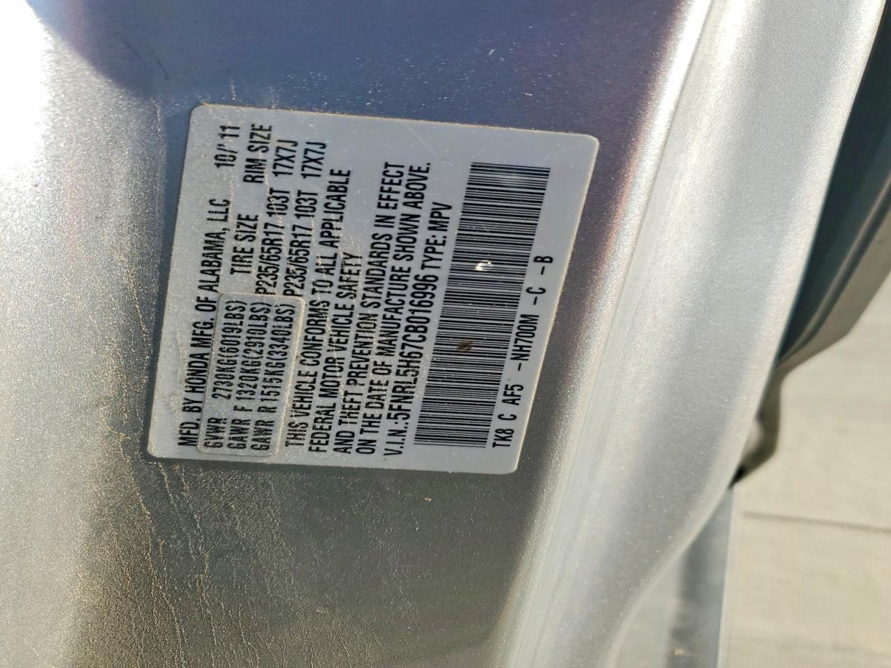 2012 HONDA ODYSSEY EXL photo 13