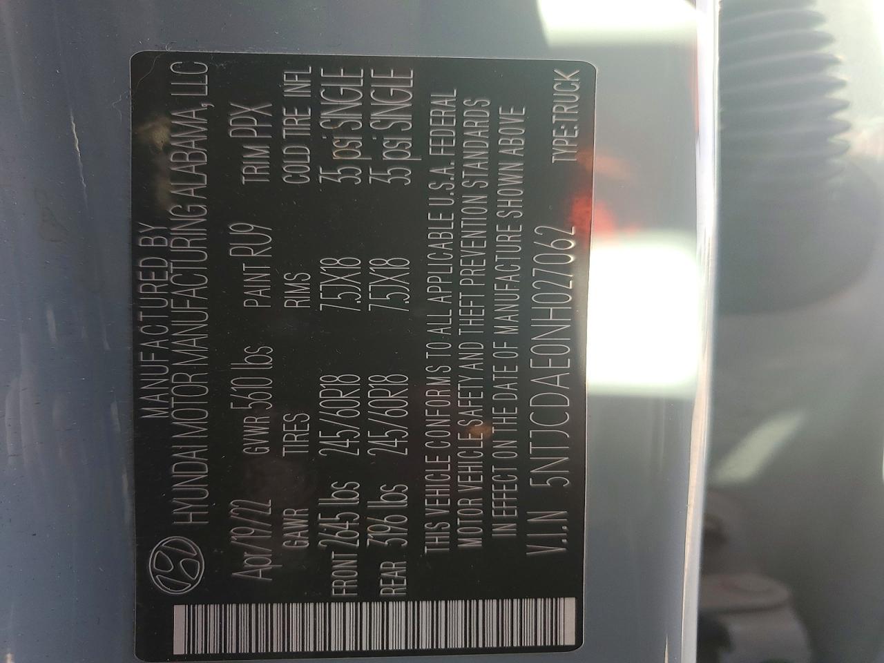 2022 HYUNDAI SANTA CRUZ SEL photo 12
