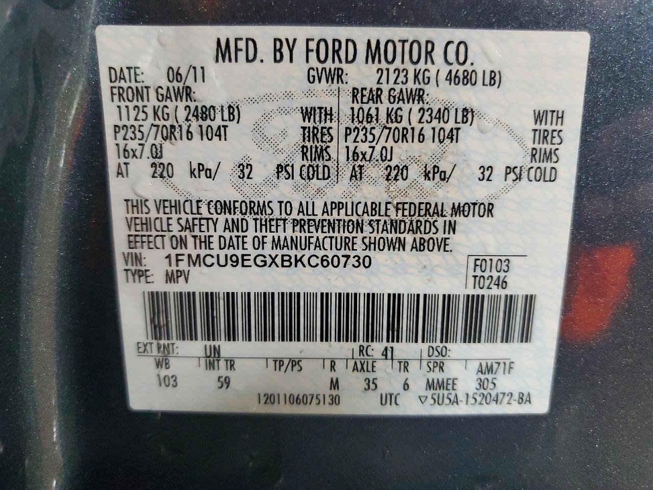 2011 FORD ESCAPE LIMITED photo 13