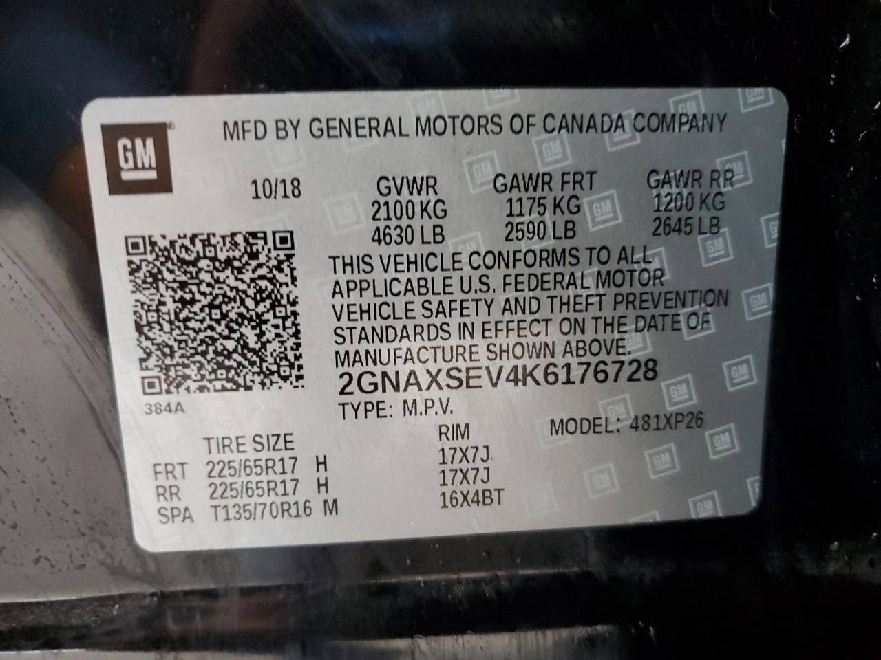 2019 CHEVROLET EQUINOX LS photo 13