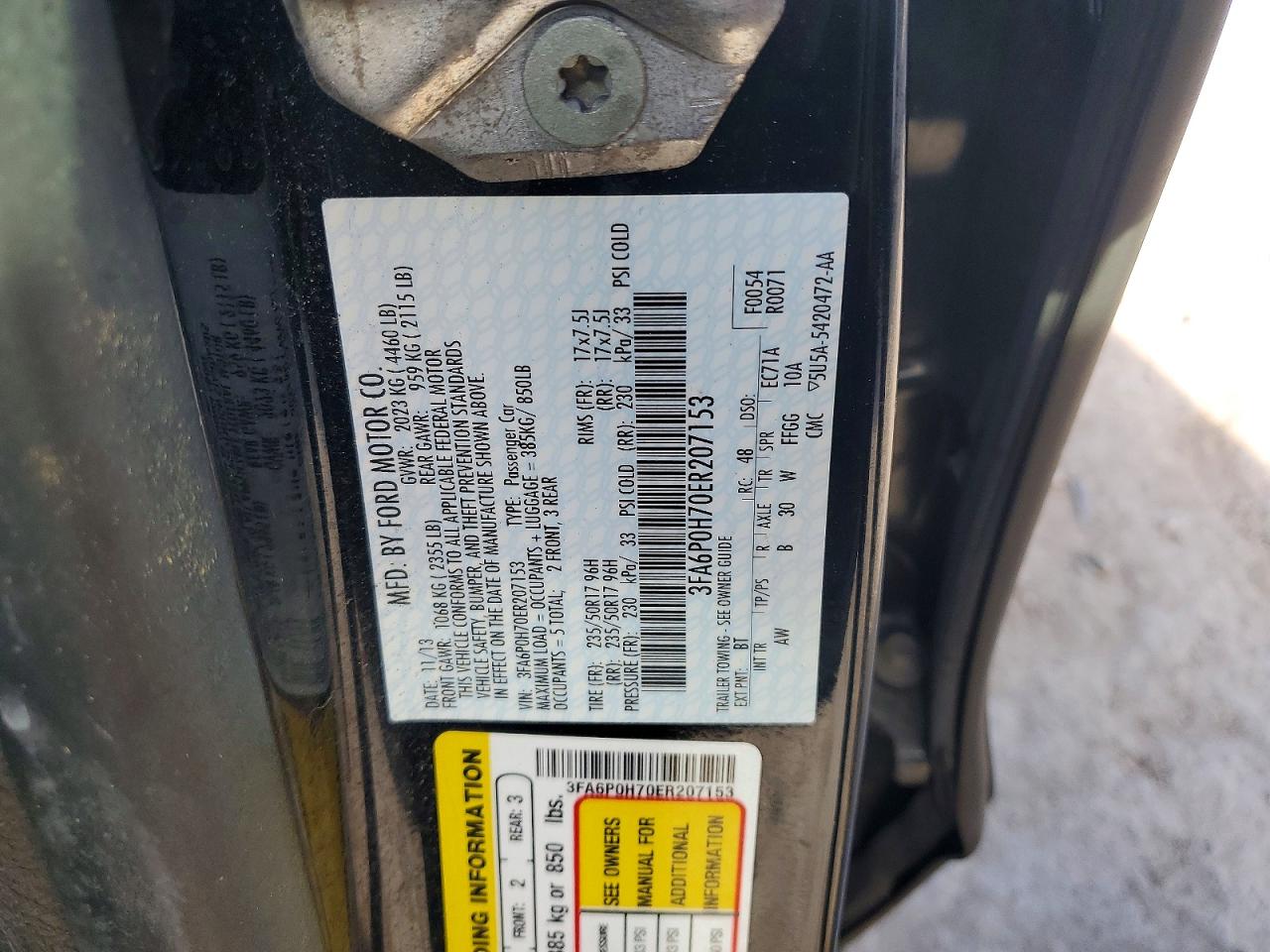 2014 FORD FUSION SE photo 12