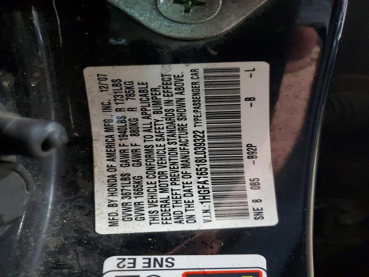 2008 HONDA CIVIC LX photo 25